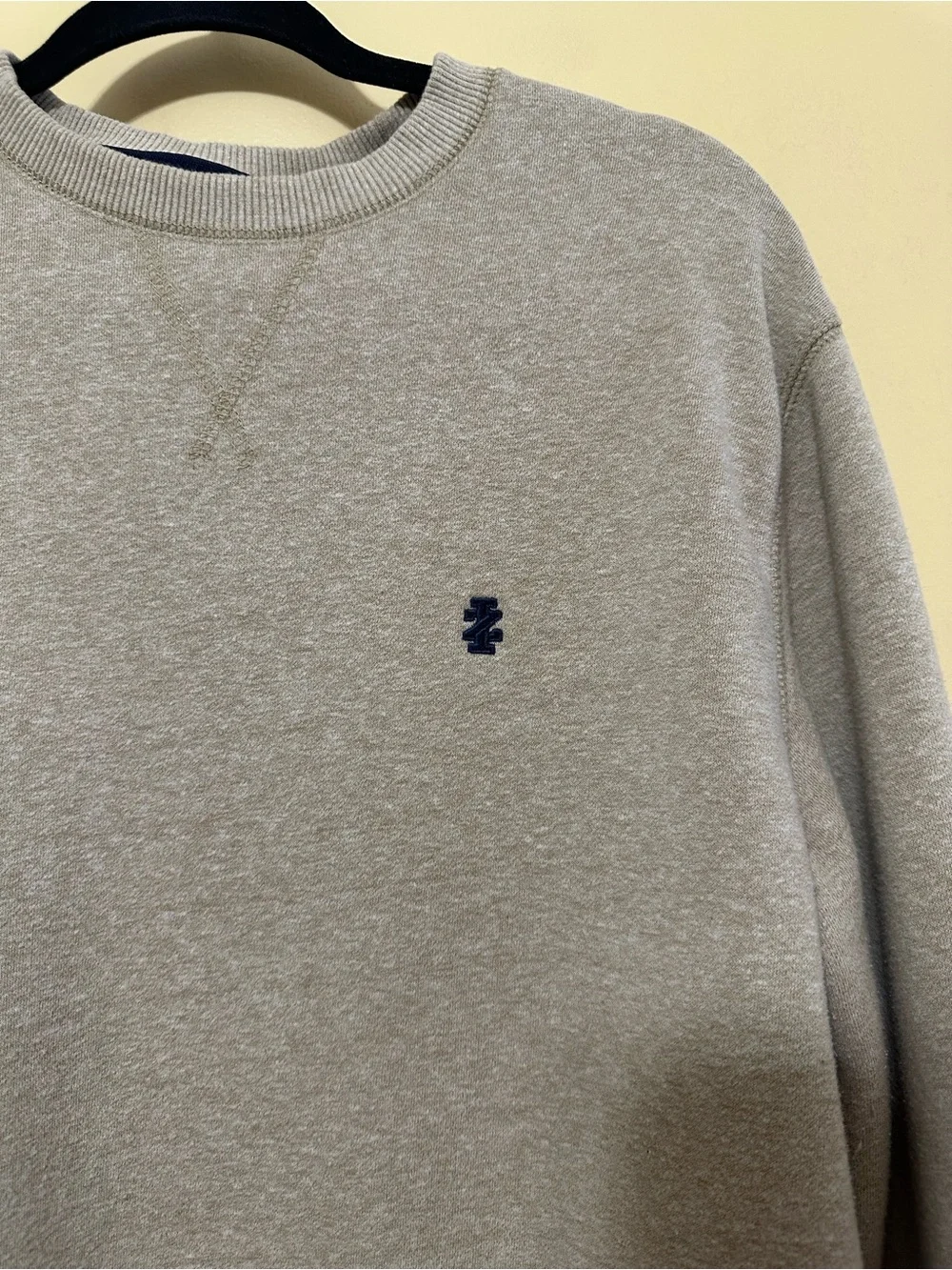 Izod Advantage Performance Crewneck Fleece Sweatshirt Men L Camel Heather